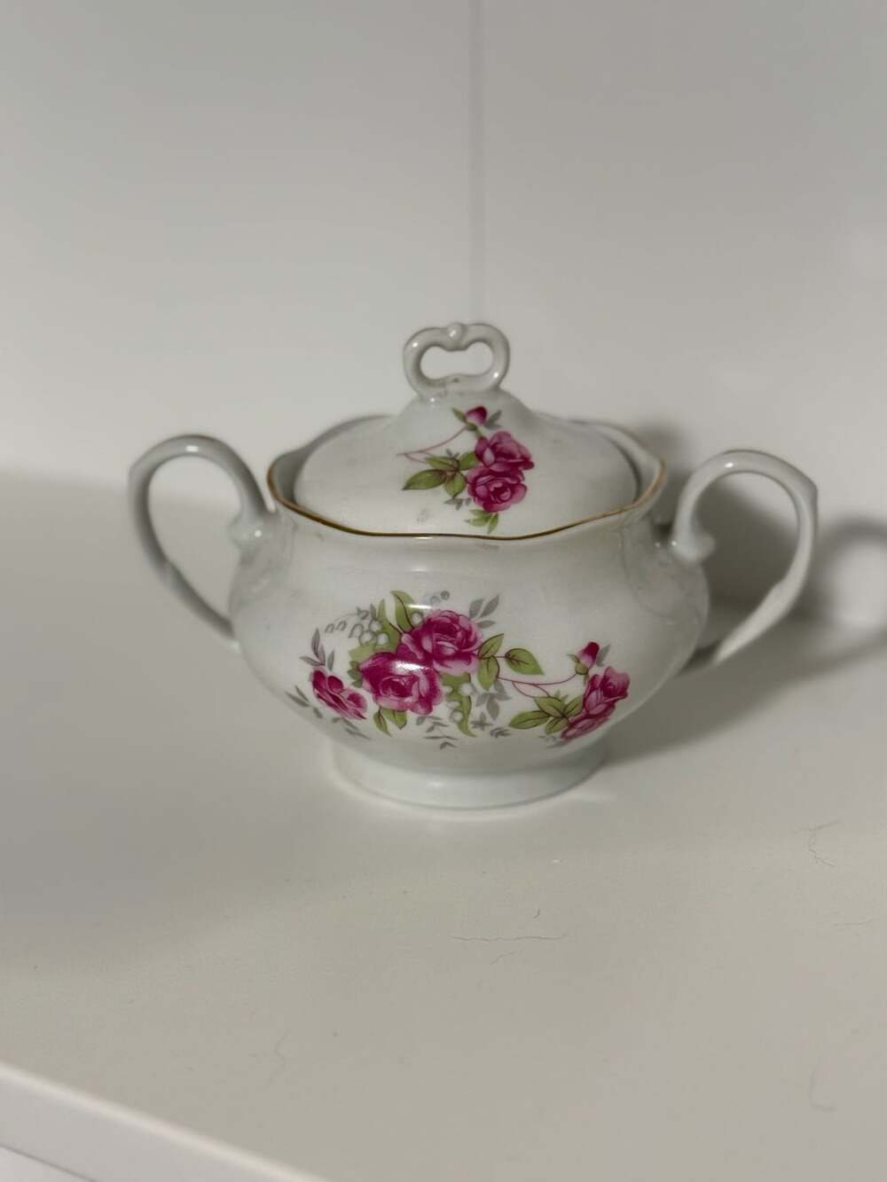 Moss Rose Mini Sugar Bowl & Lid by Royal Sealy